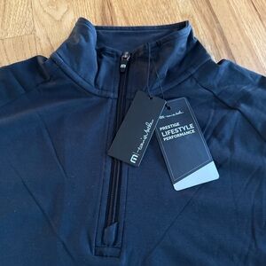 TRAVIS MATHEW Zachary Black 1/4 Zip Lightweight Performance Golf Mock Men’s S